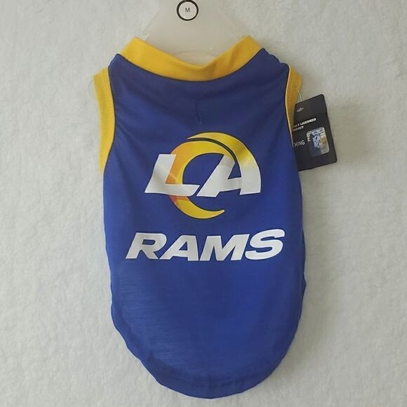 Silver Paw Los Angeles Rams Doggie T Shirt Jersey Size Medium - Picture 4 of 16